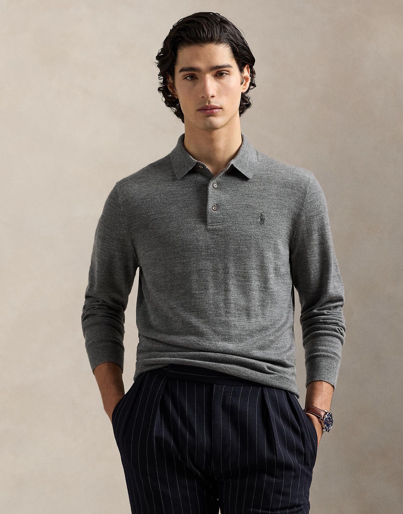 Washable Wool Polocollar Sweater