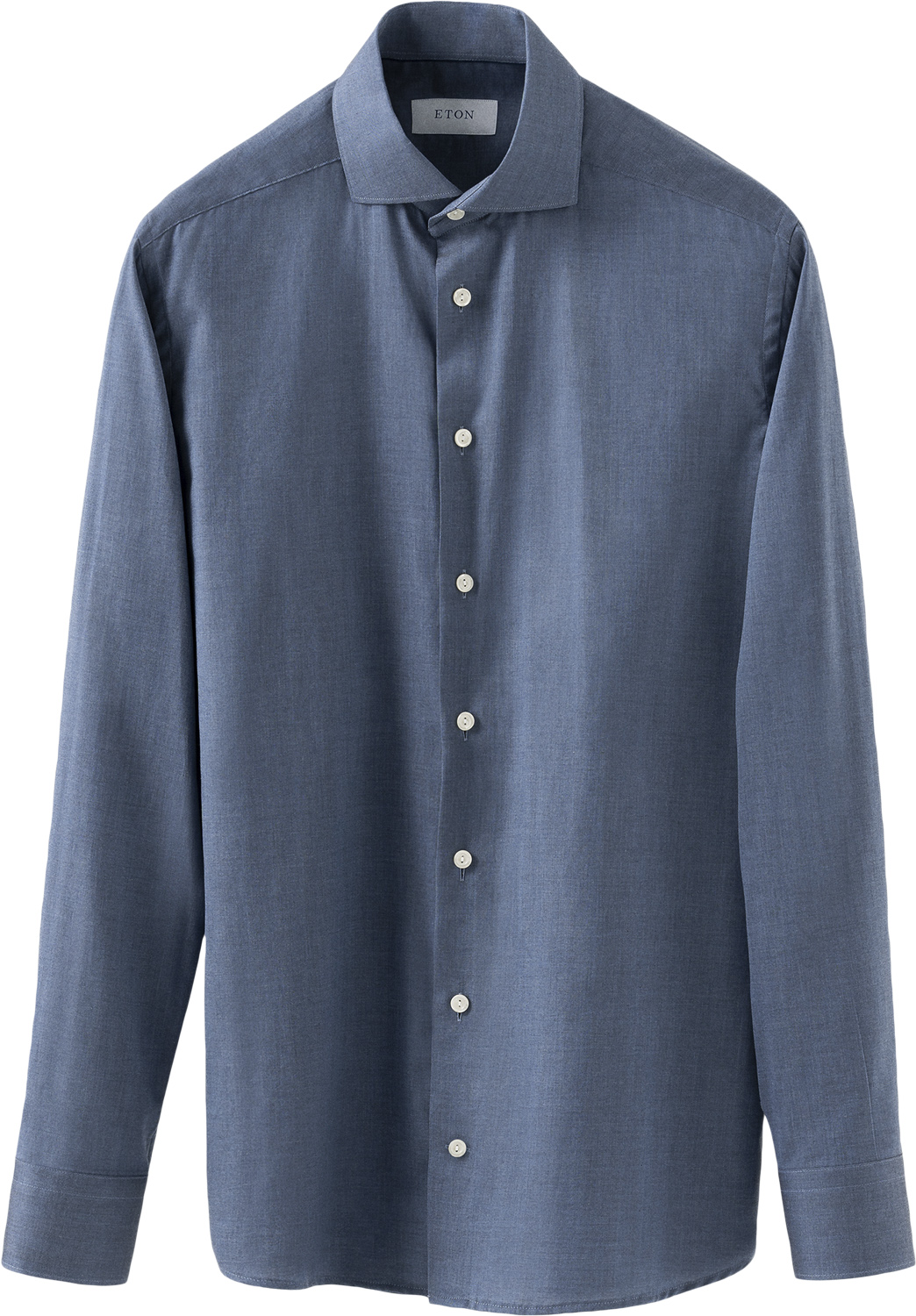 Mid Blue Herringbone Wrinkle Free Flannel Shirt