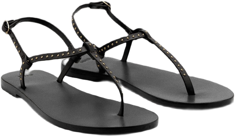 Leather Sandals With Mini Studs