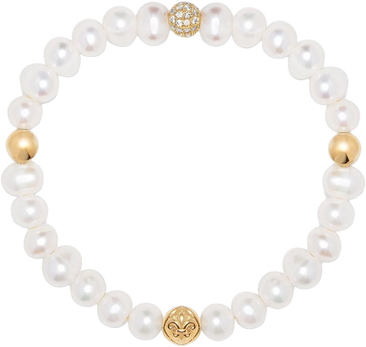 Wristband With Pearl and Gold