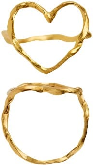 Funky Heart Ring Forgyldt