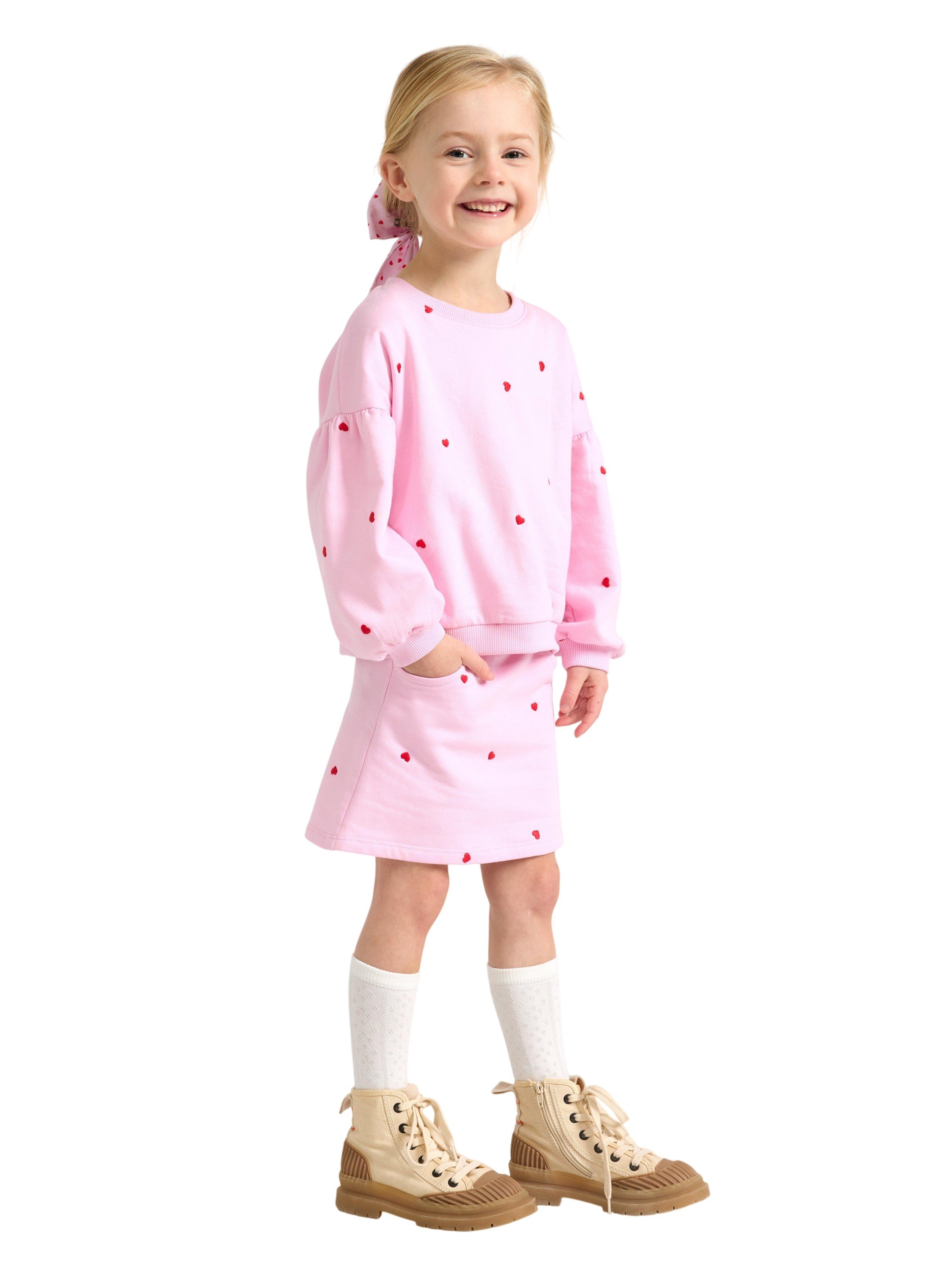 Skirt in Sweatshirt Fabric With emb