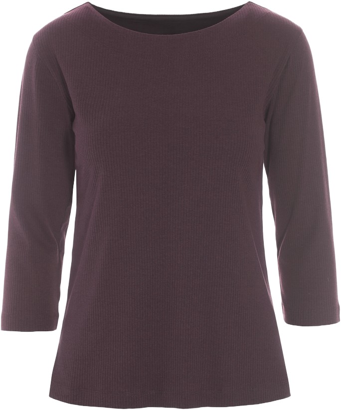 Naibu rib Bluse med 3/4 Ærme