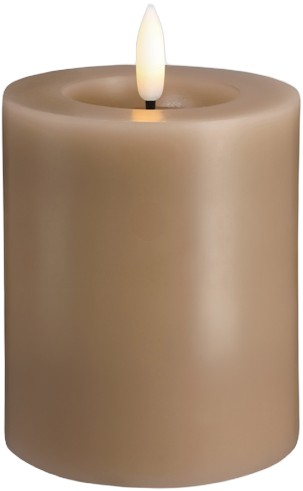 Moods & More LED Pillar Candles, Silk, Melted, Sand, 74×10