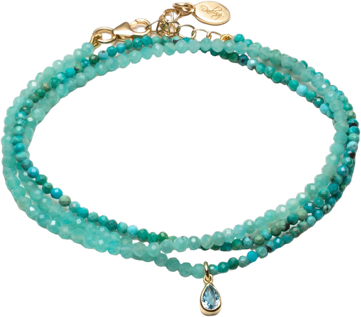 Waterdrop Crystal Necklace and Wrap Pearl Bracelet
