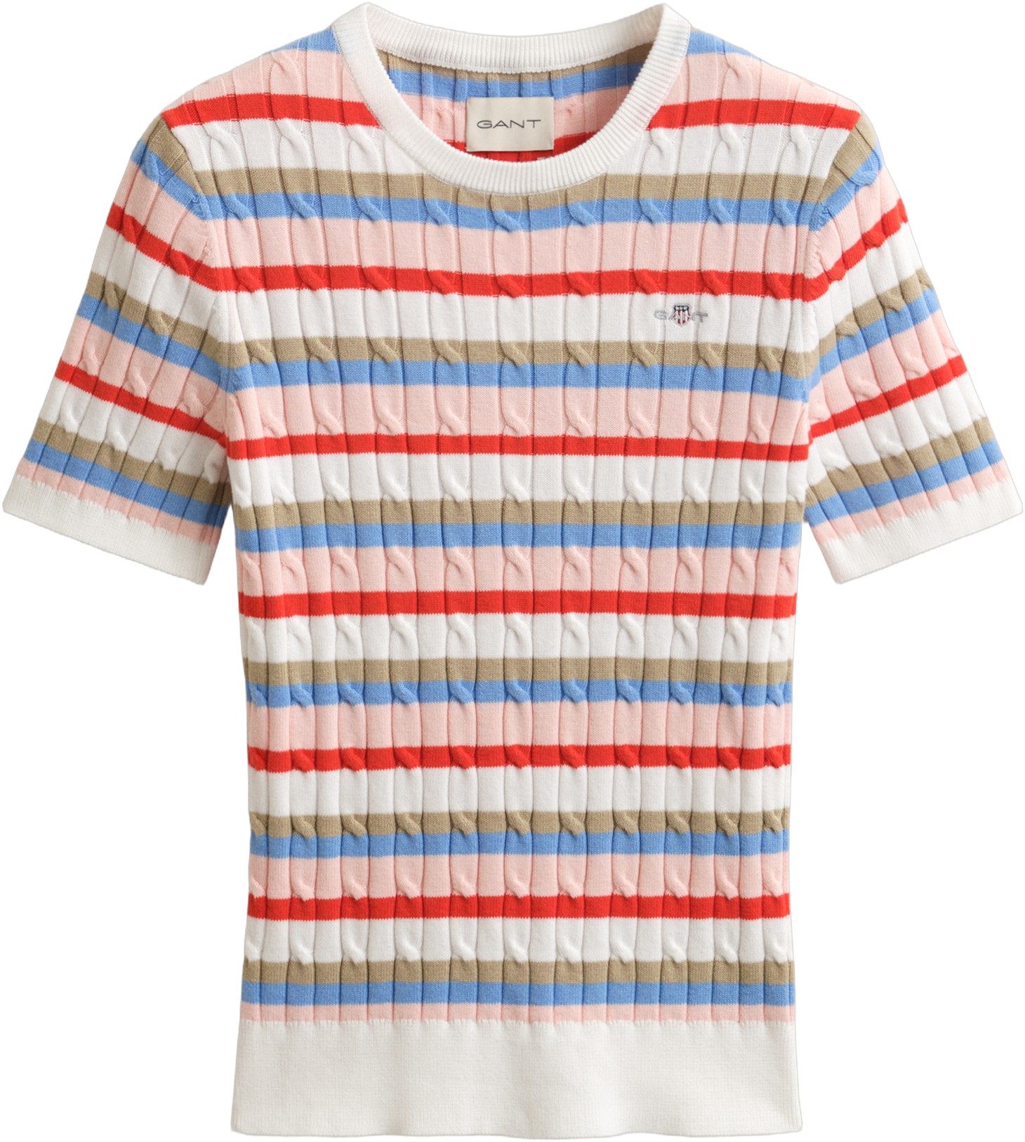 Stretch Cotton Cable Stripe SS