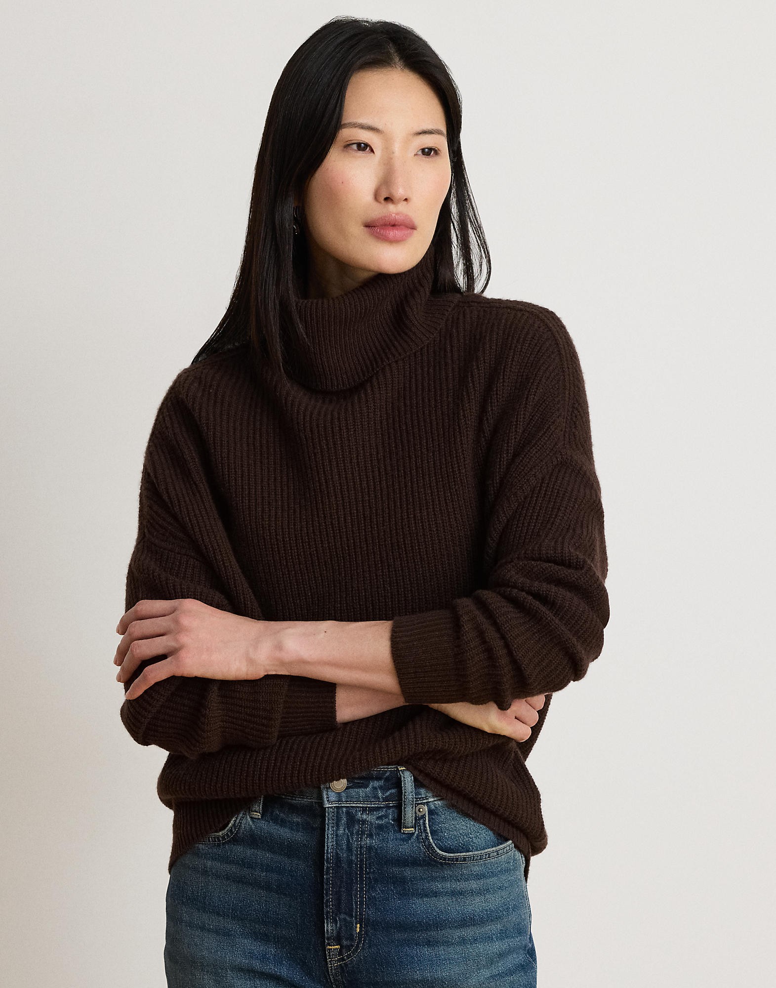 Ribbed Woolcashmere Turtleneck Sweater