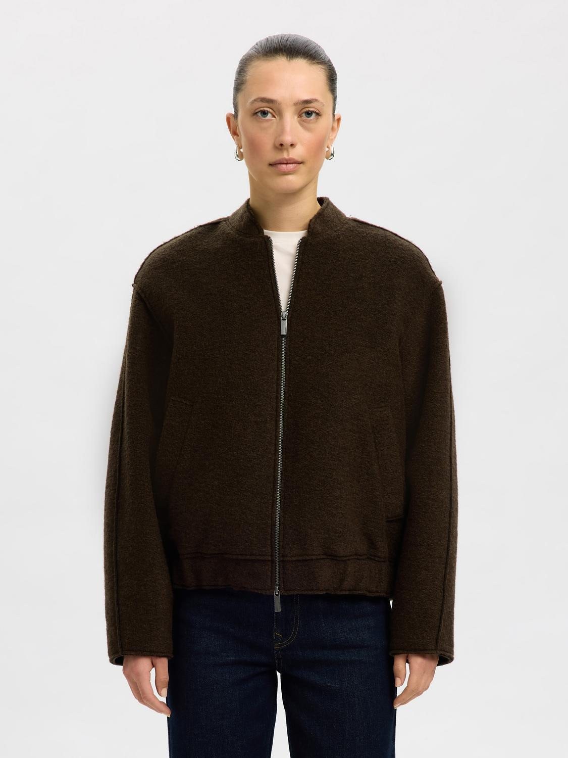 Slfreign Wool Blend Bomber Jacket #