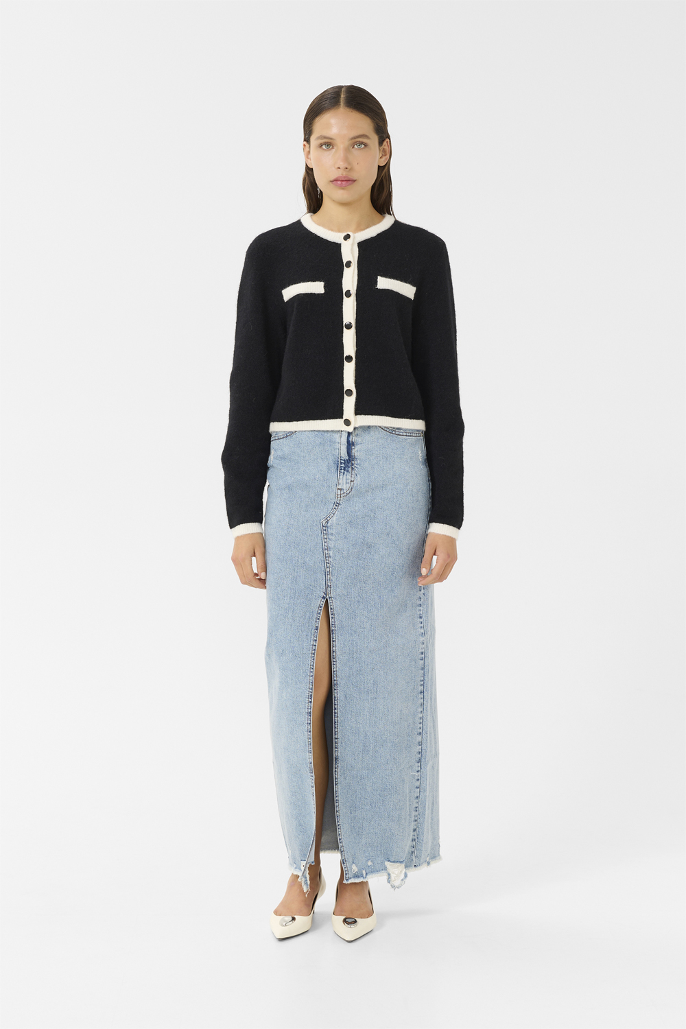 Gzalpha ls Contrast Cardigan