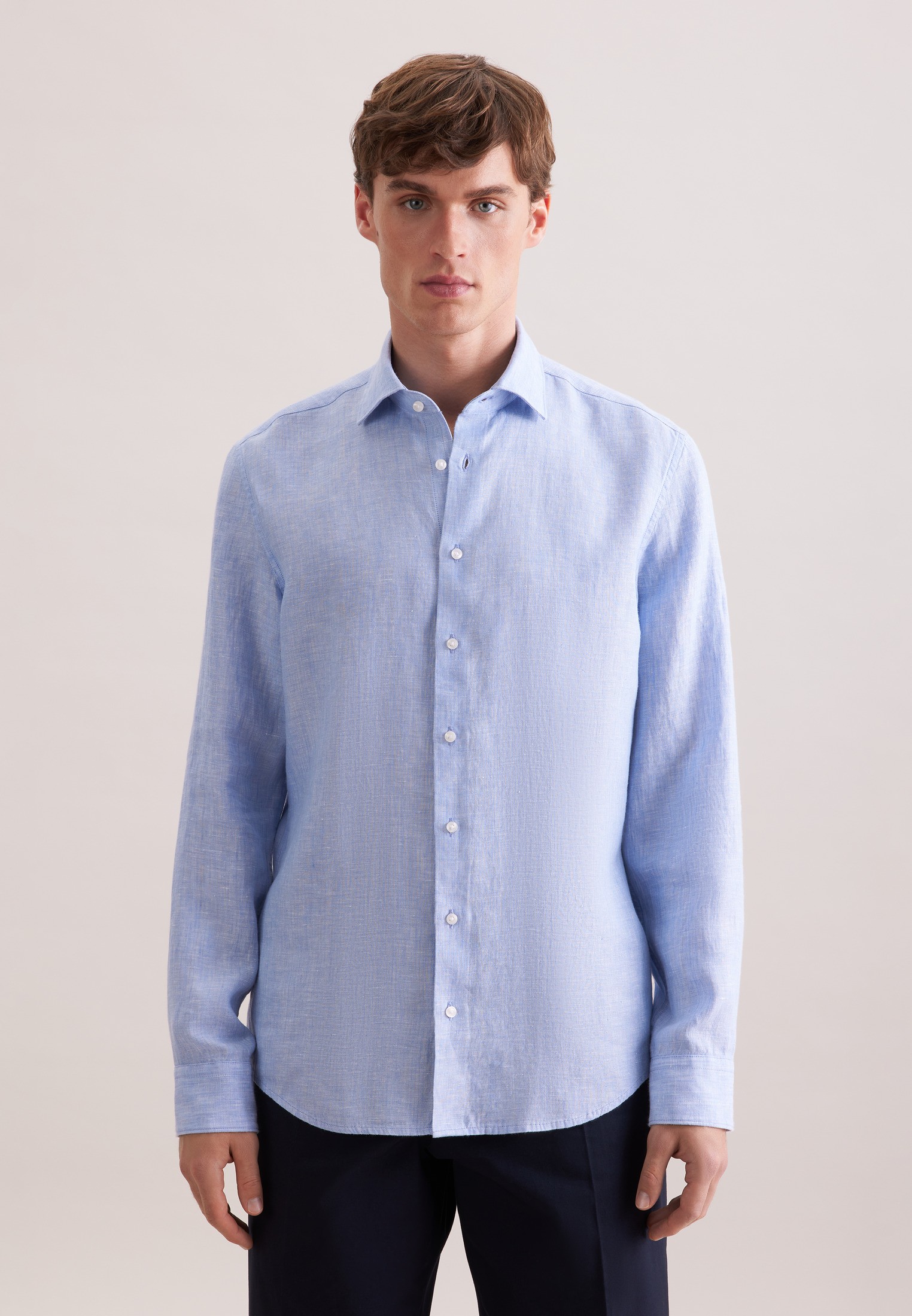 Linen Shirt Slim 1/1 Kentcollar Uni