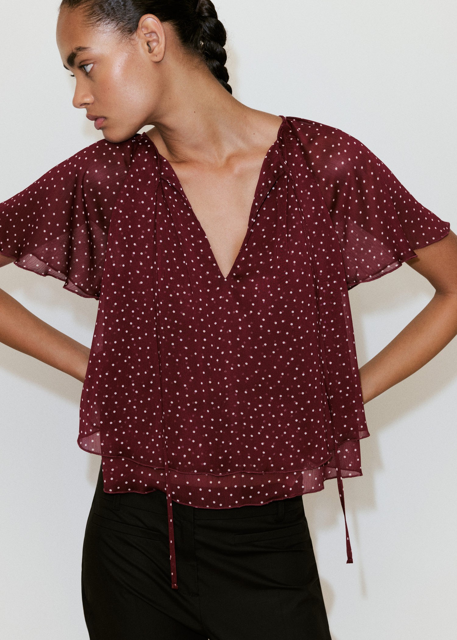 Bow Polkadot Blouse