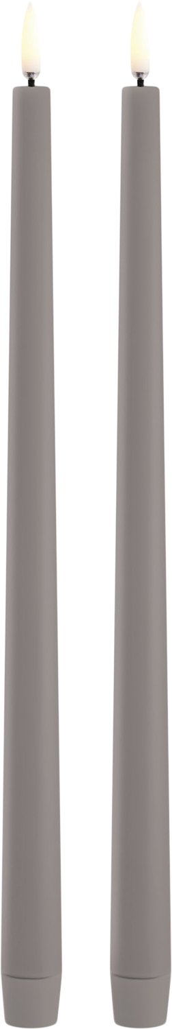 LED Slim Taper Candle, Sandstone, Smooth, 2pack, 2,3×32 cm