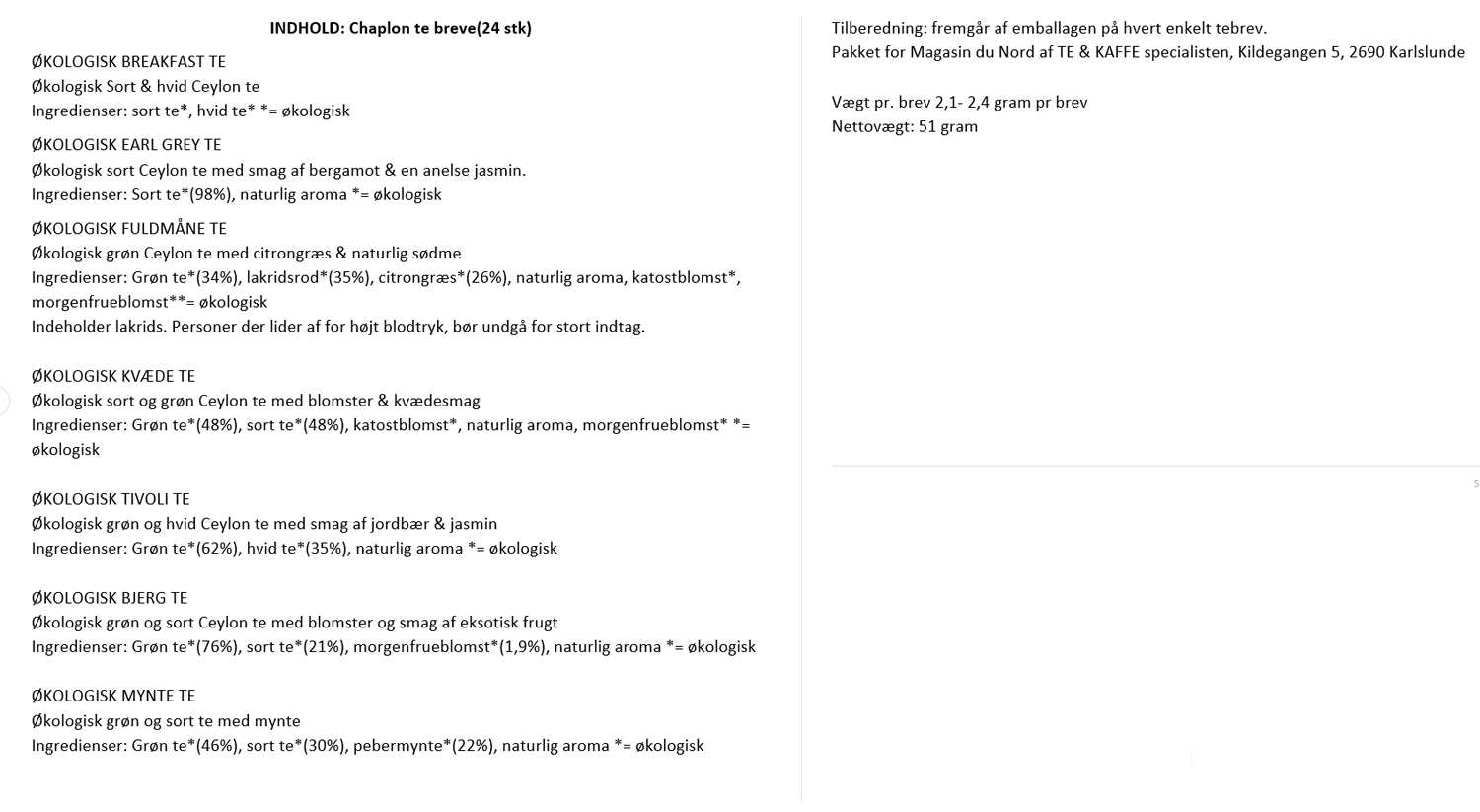 Julekalender Te 2025