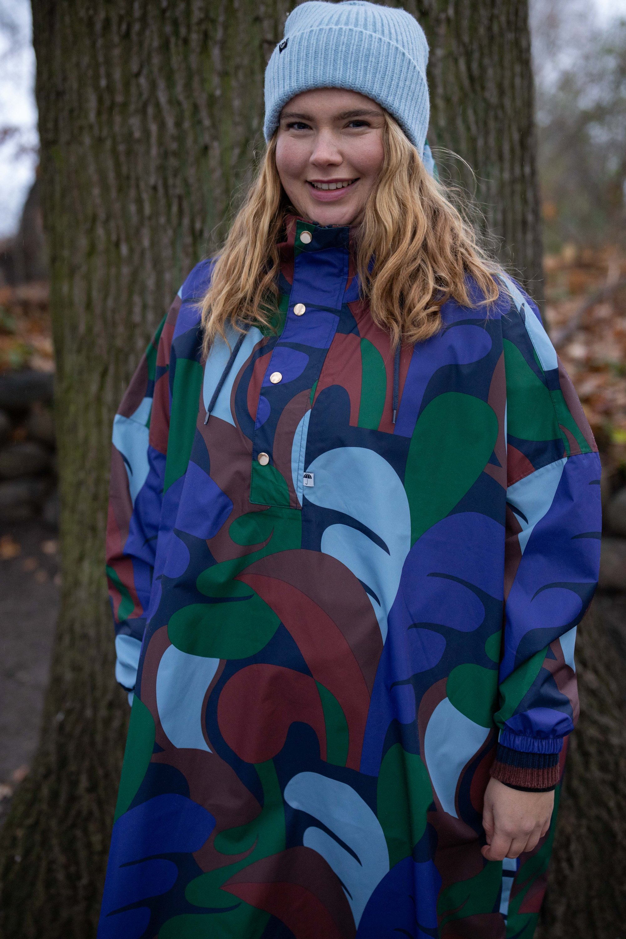 Danedream Drops Rain Poncho Blue Purple Trops