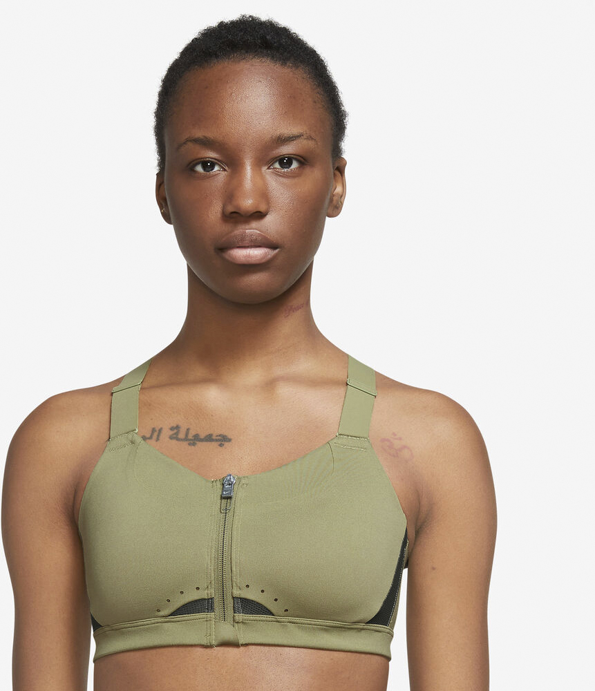 Drifit Alpha-high-support Padded Zip-front Sports bh