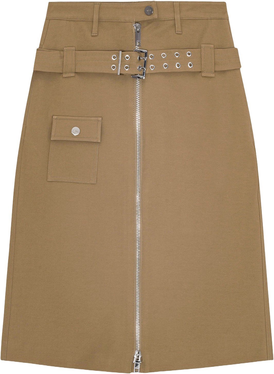 Heavy Cotton Tailoring Midi Skirt