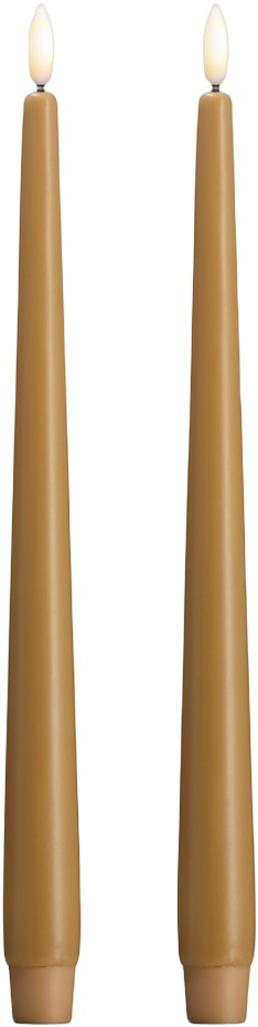 Moods & More LED Taper Candle, Silk, Slim, Honey Mustard, - DKK 199