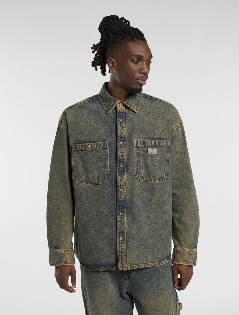 Houston LS Shirt Yellow Fade Indigo