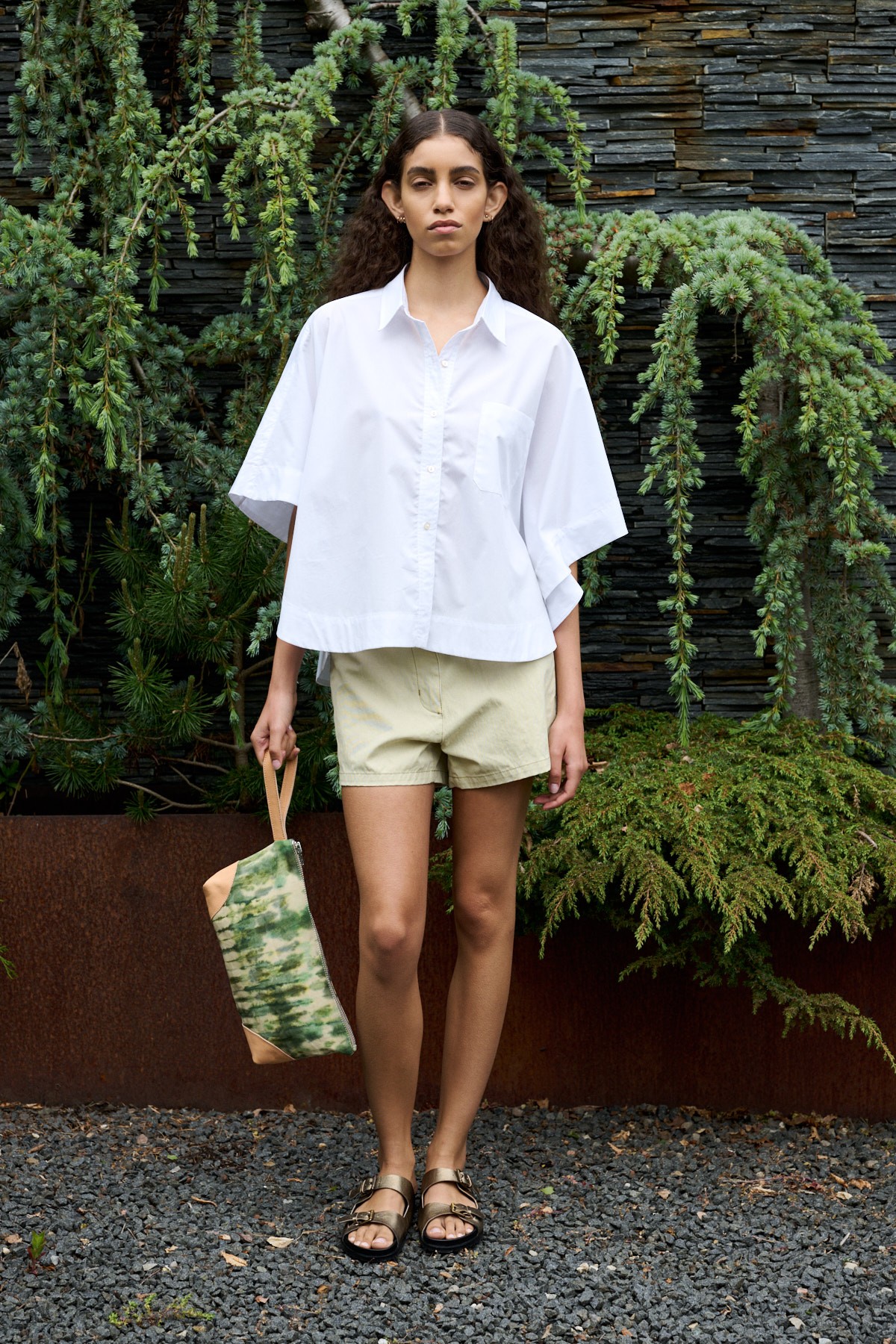 Poplin Curved hem Shirt Berte
