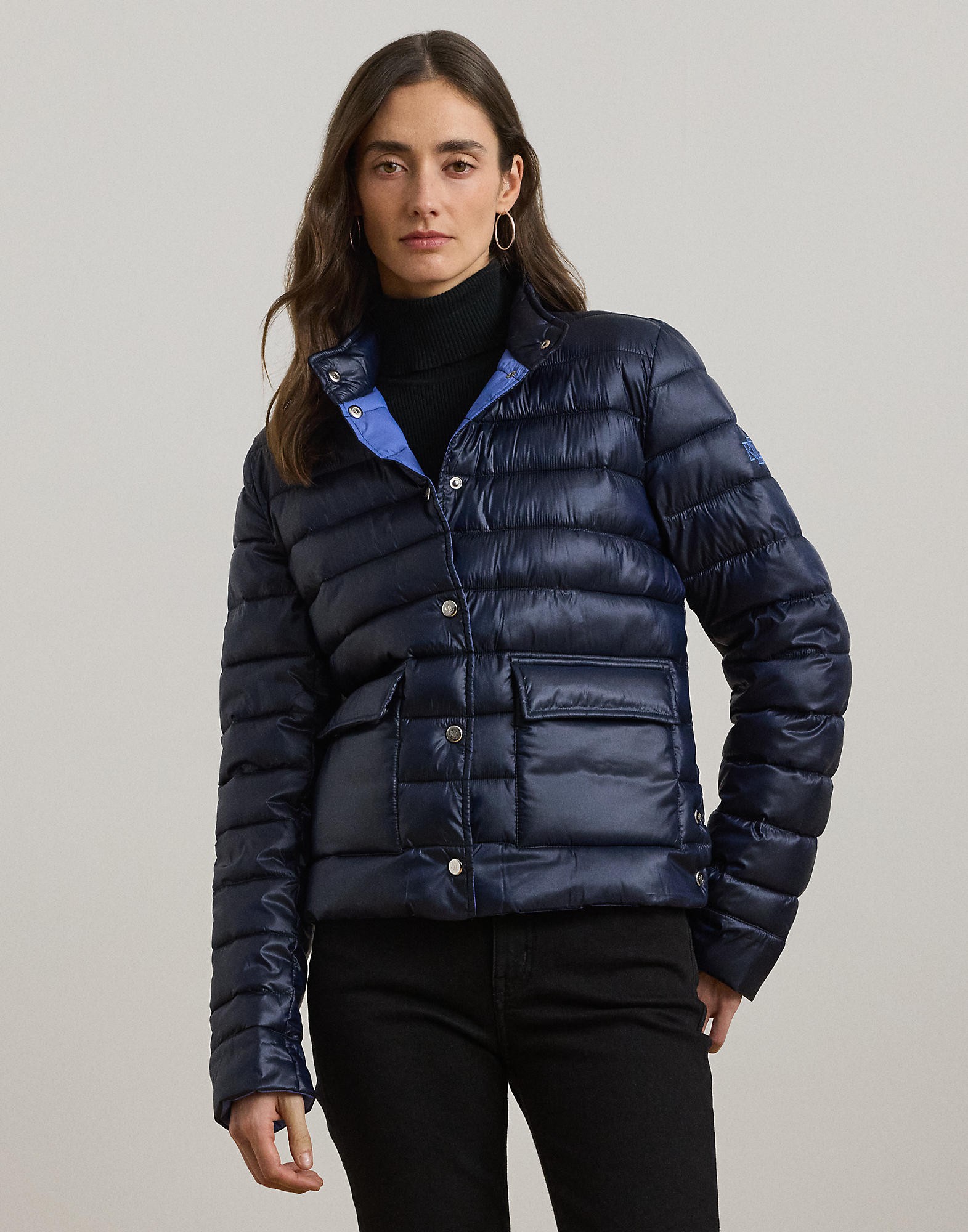 Metallic Quilted Down Coat