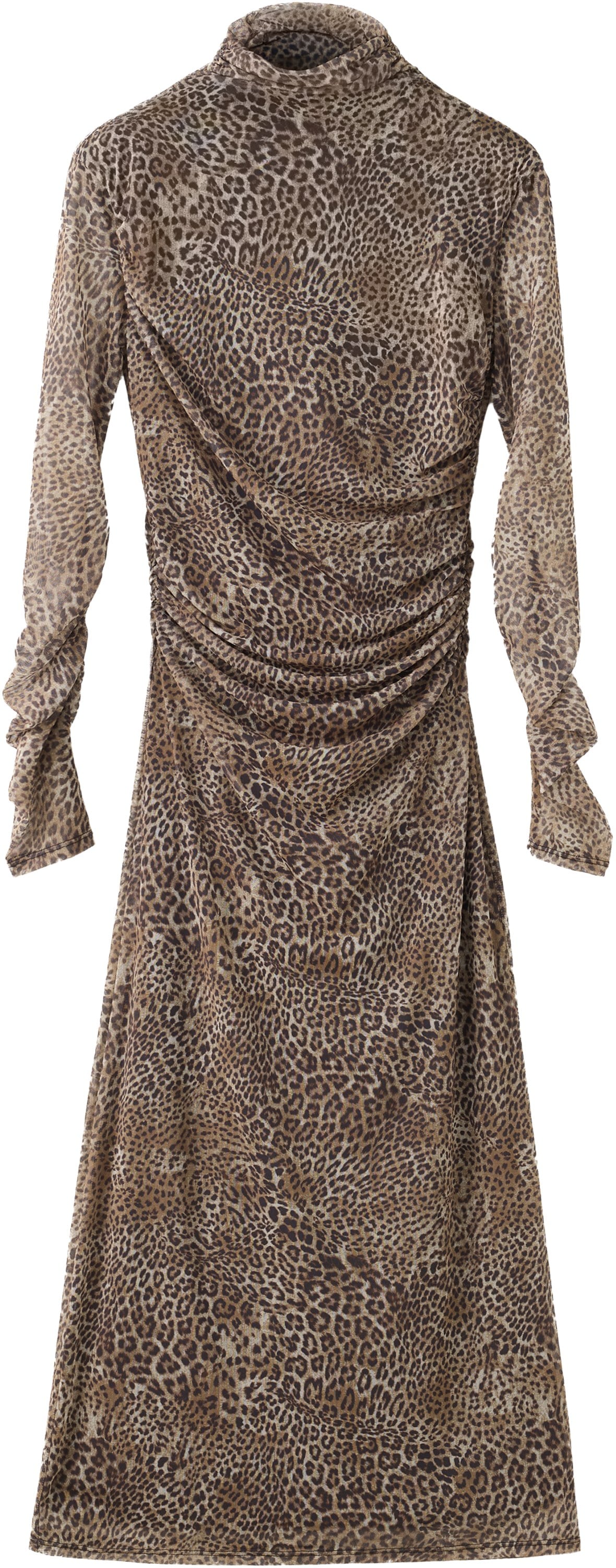 Animal Print Ruched Dress