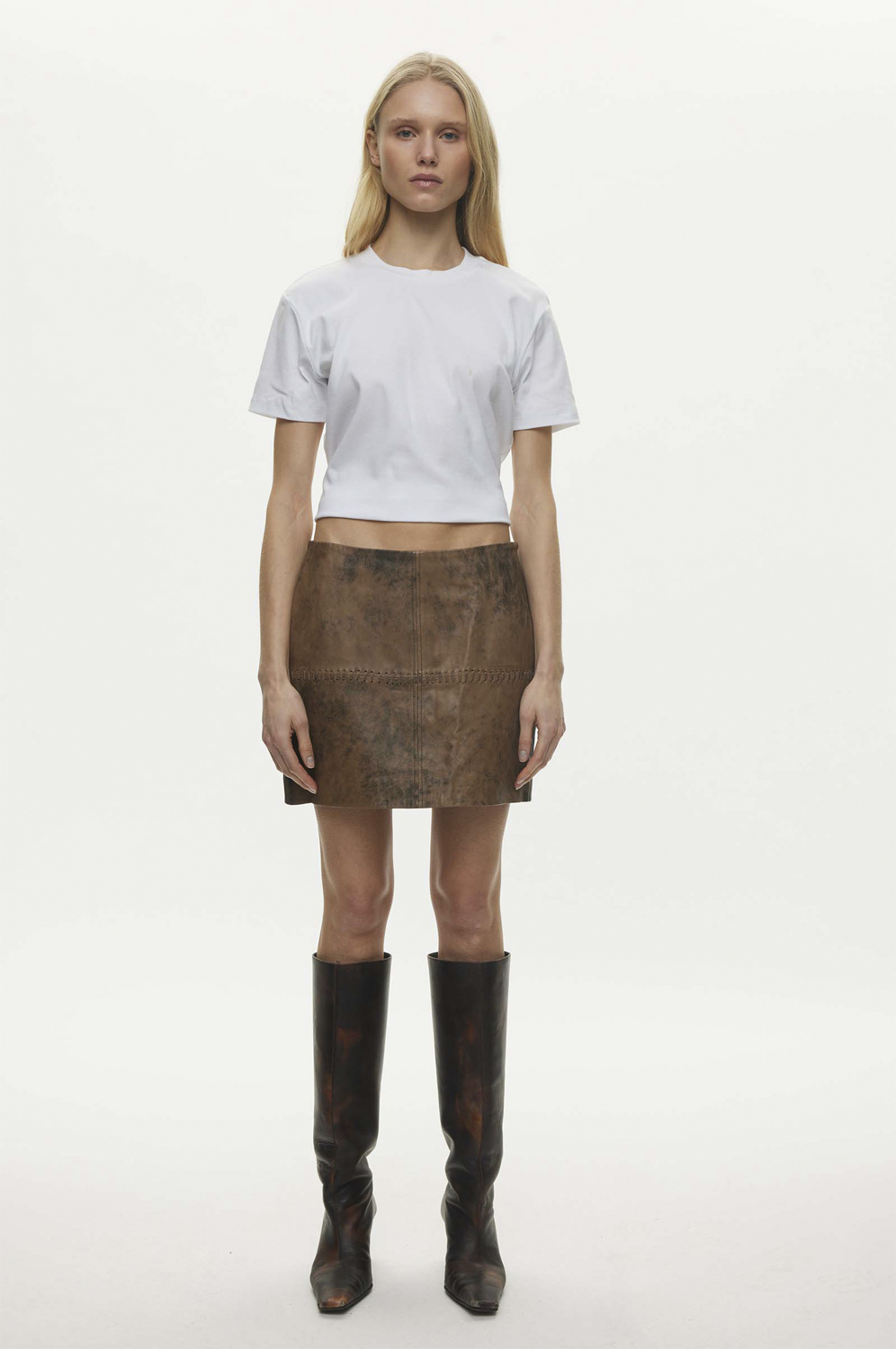 Bee Leather Skirt