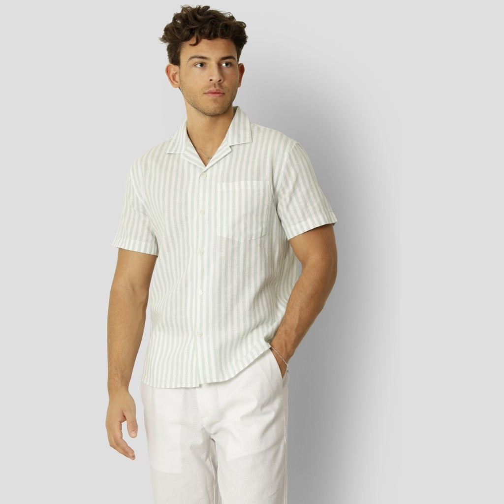 Giles Bowling Striped Shirt S/S - DKK 300 - Spar 50%