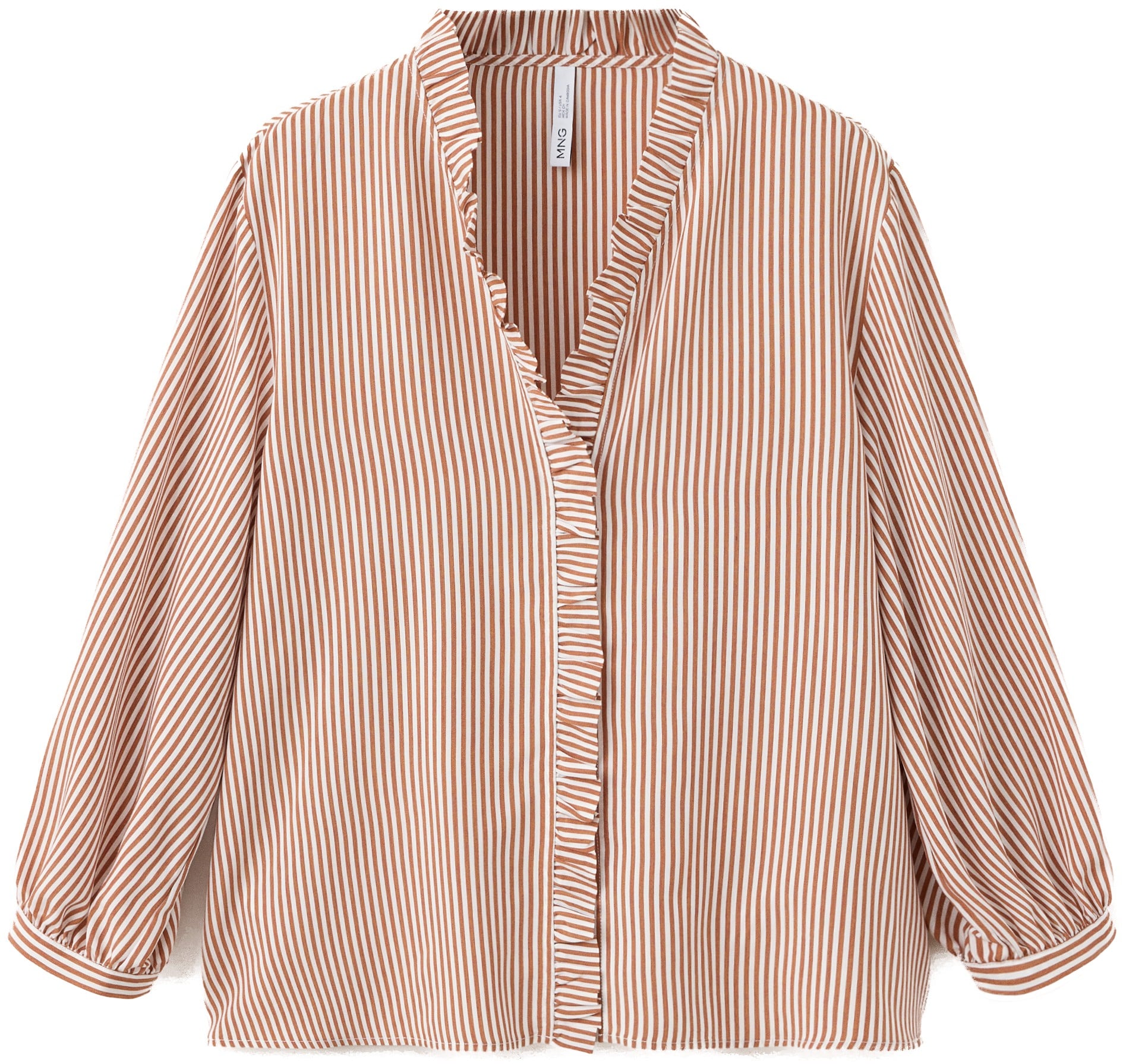 Striped Blouse With Frill Detail