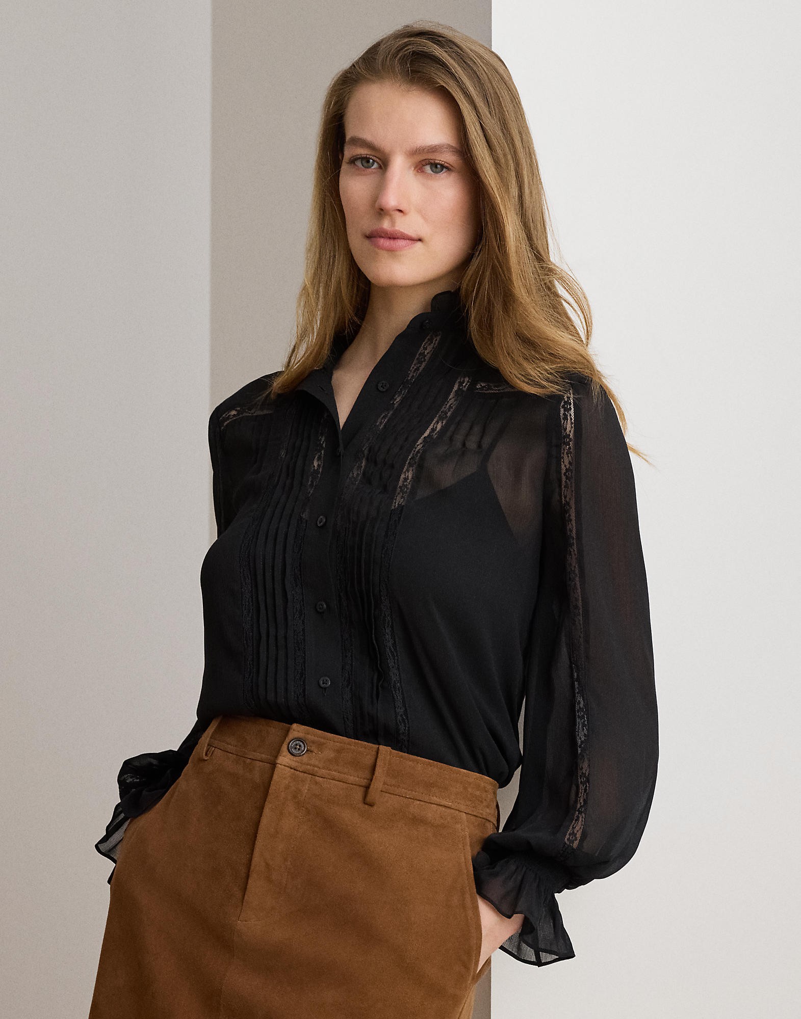 Lacetrim Crinkle Georgette Blouse