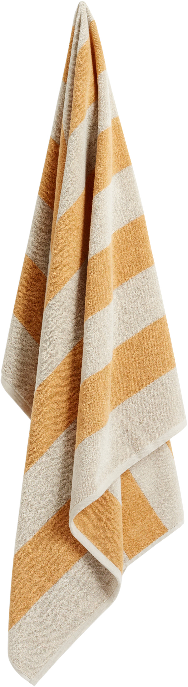 Frotté Stripe Badehåndklæde gul