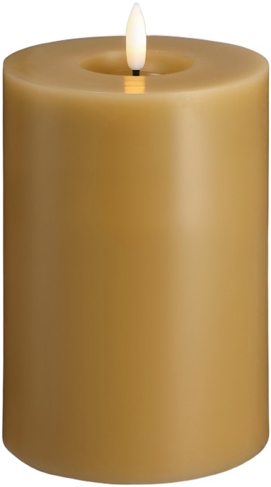 Moods & More LED Pillar Candles, Silk, Melted, Honey Musta
