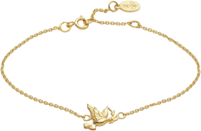 Peace Bracelet Vermeil (925 Sterling Silver Gold Plated 2. 5 Micron)