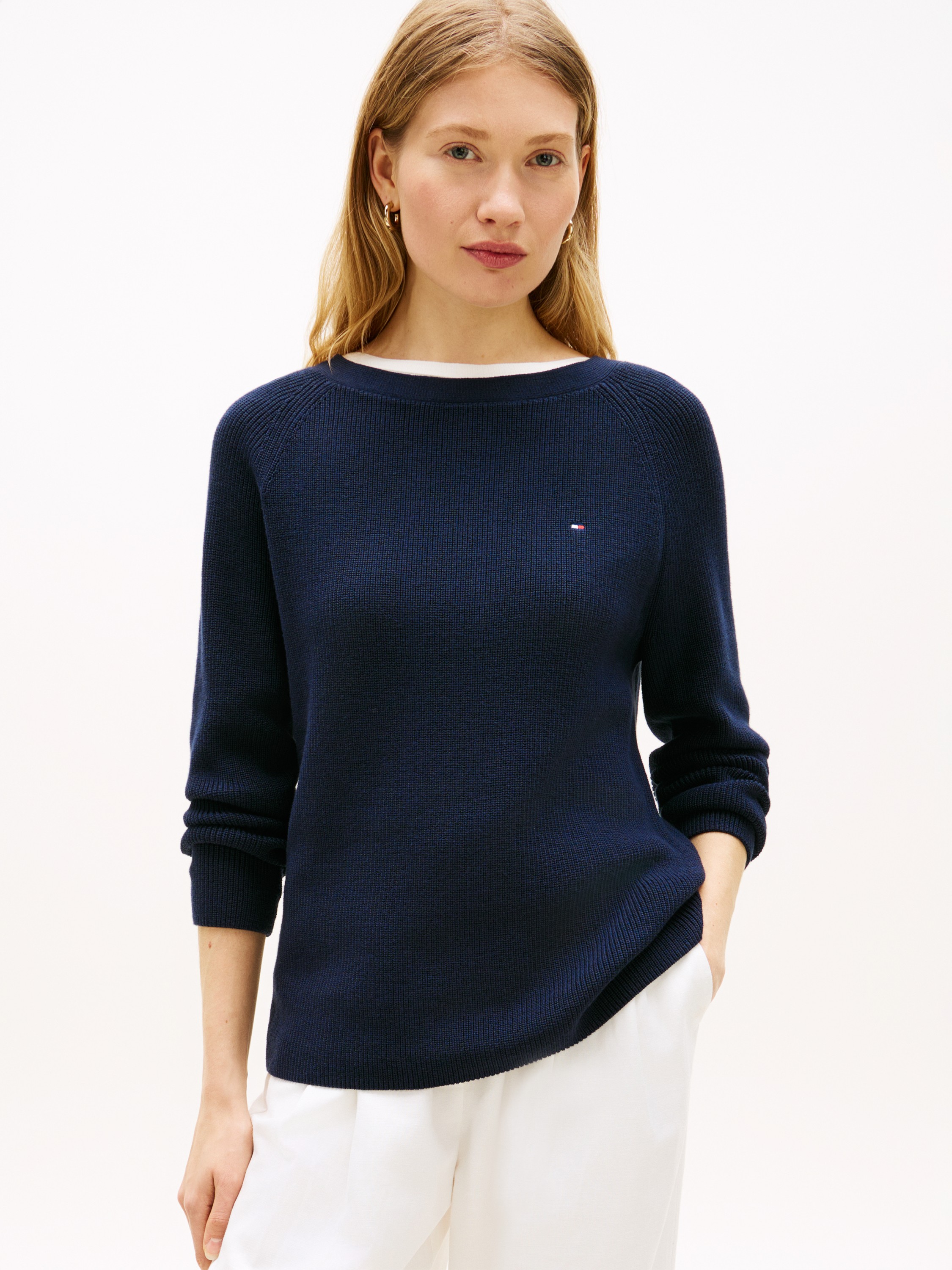 Fine Knit Boat Neck Jumper