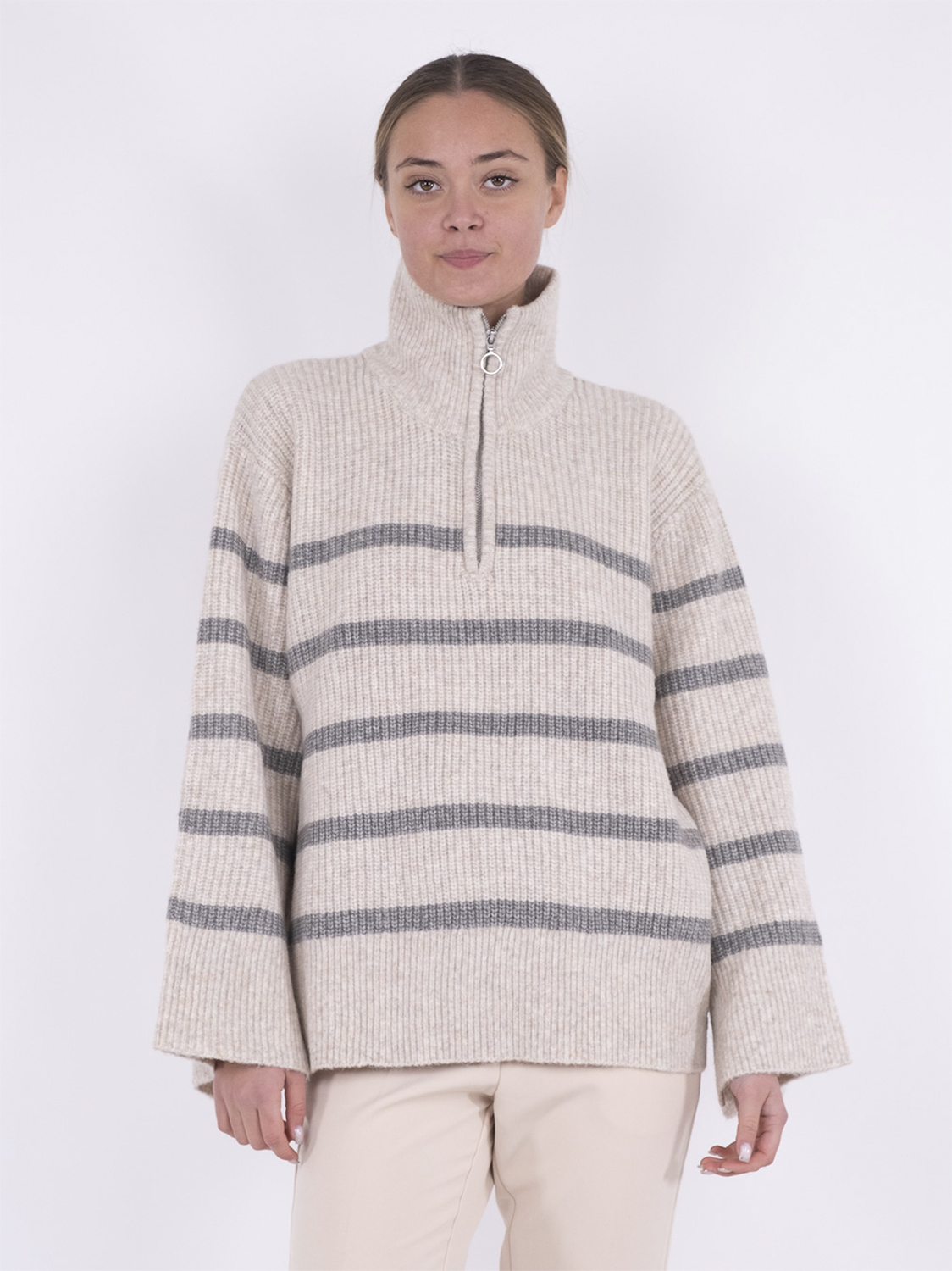 Nevena Stripe Knit Blouse