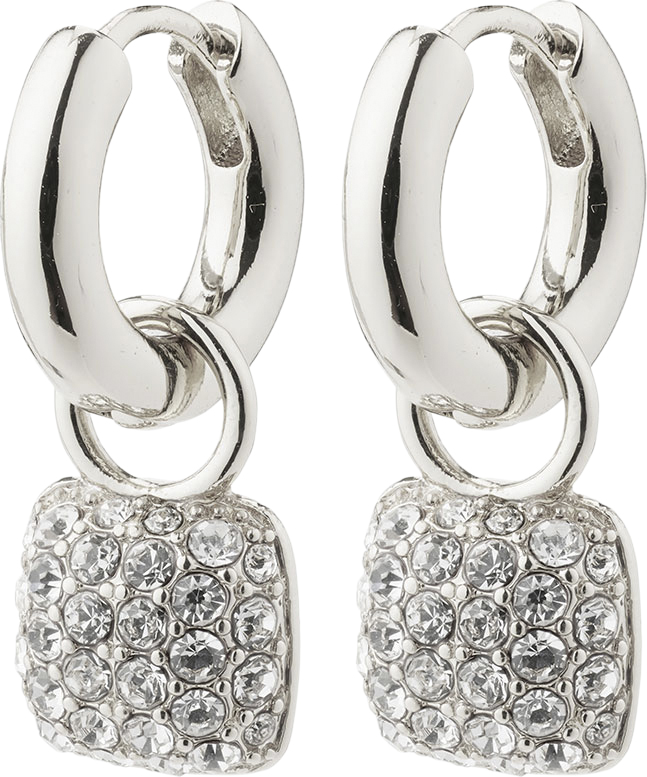 Cindy Recycled Crystal Hoop Earrings Silverplated