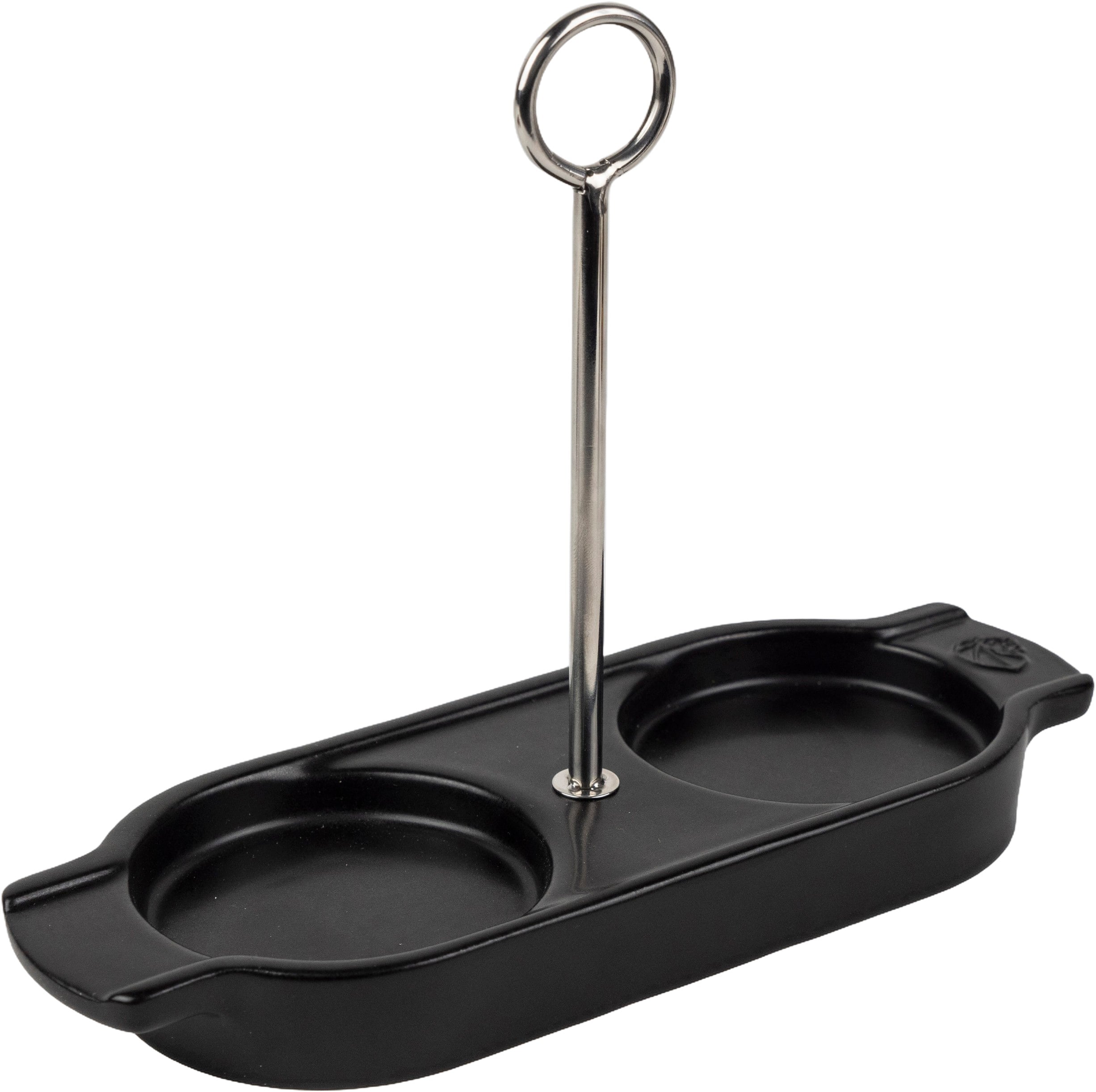 Linea Keramisk Bakke med Håndtag, Satin Sort