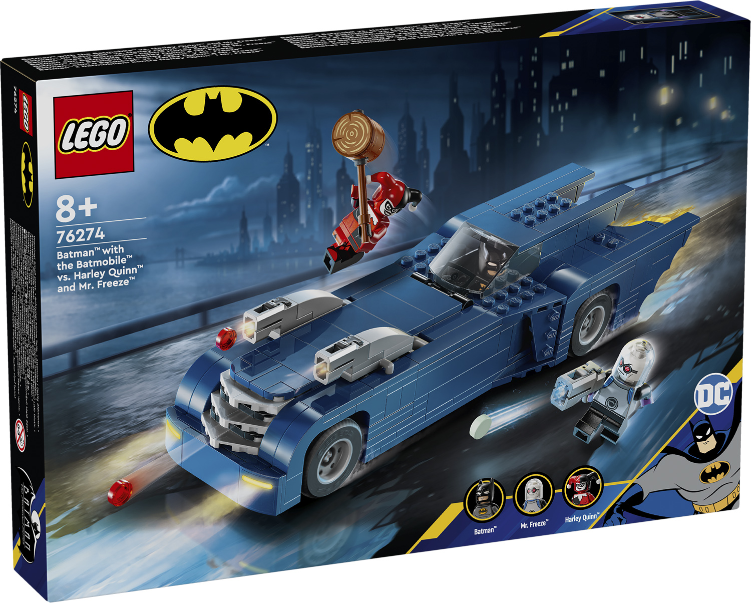 Batman Og Batmobile Mod Harley Quinn Og Mr. Freeze