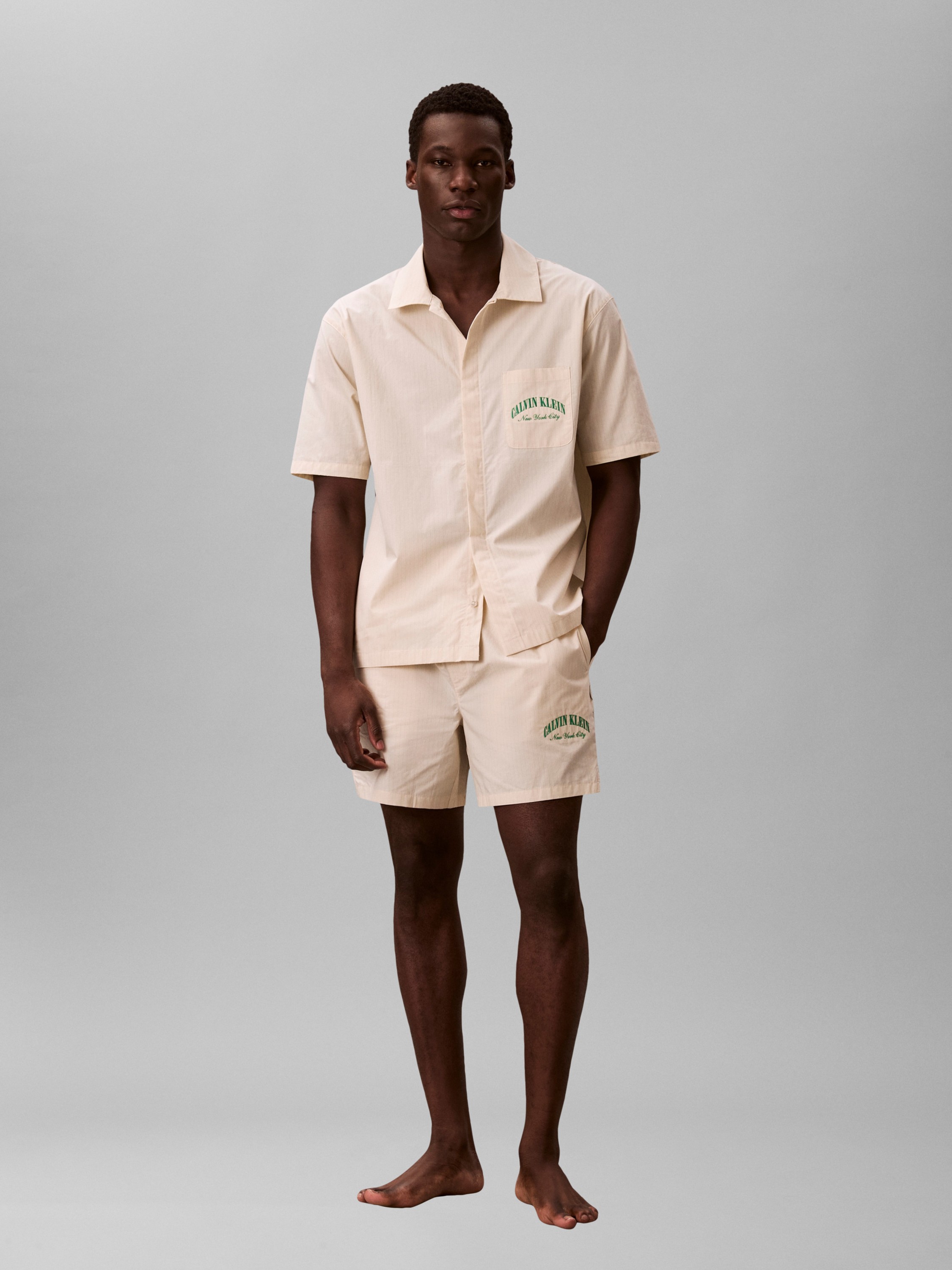 Logo Embroidery Poplin Lounge Shirt