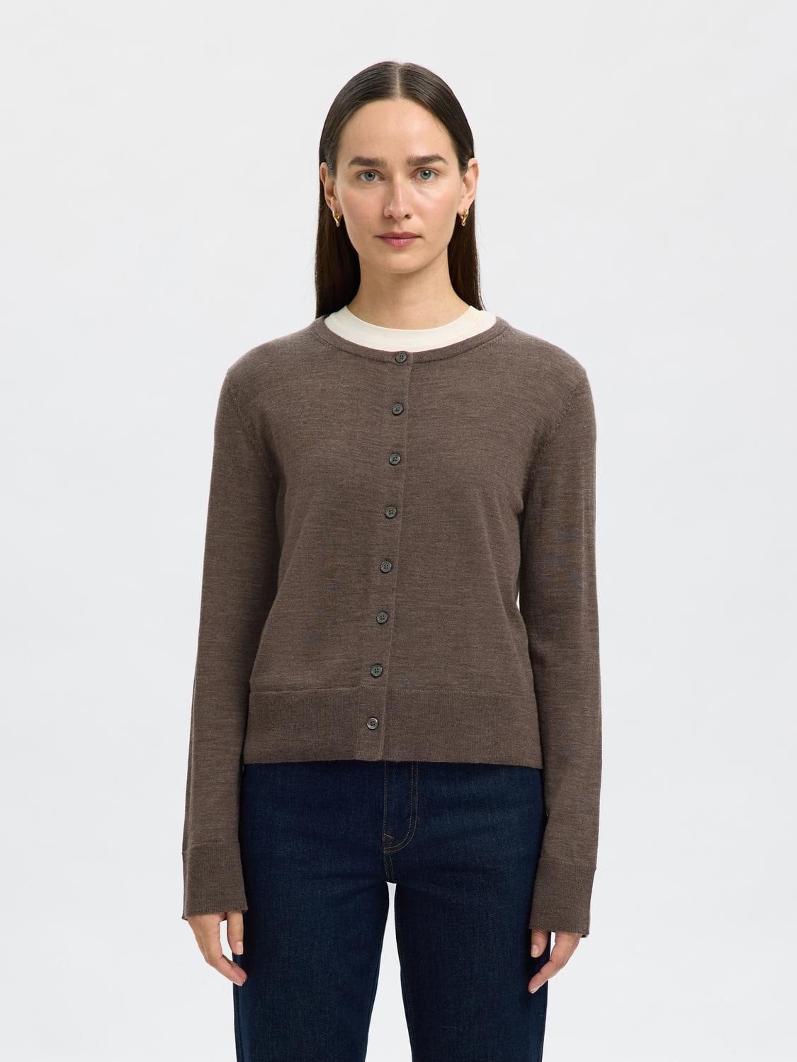 Slfthea LS Knit 100% Merino Woolcardigan NOO