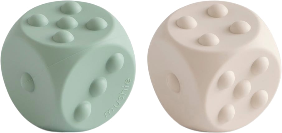 Mushie Terning Sanselegetøj i 2pak – Dice Press Cambridge Blue/shifti