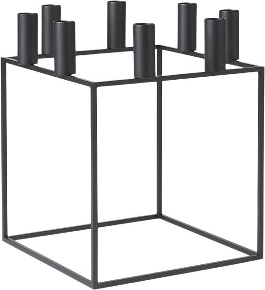 Kubus 8, Candle Holder, Black