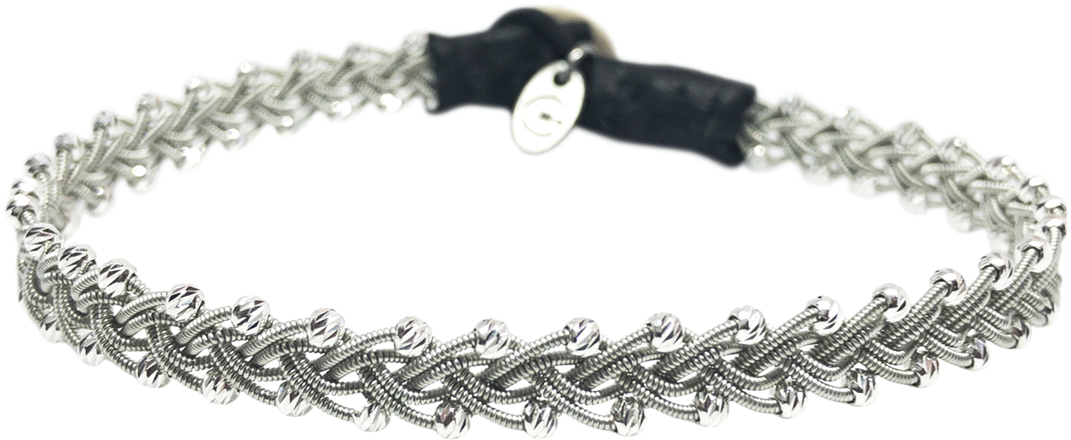 Maria Facet Silver Beads Black