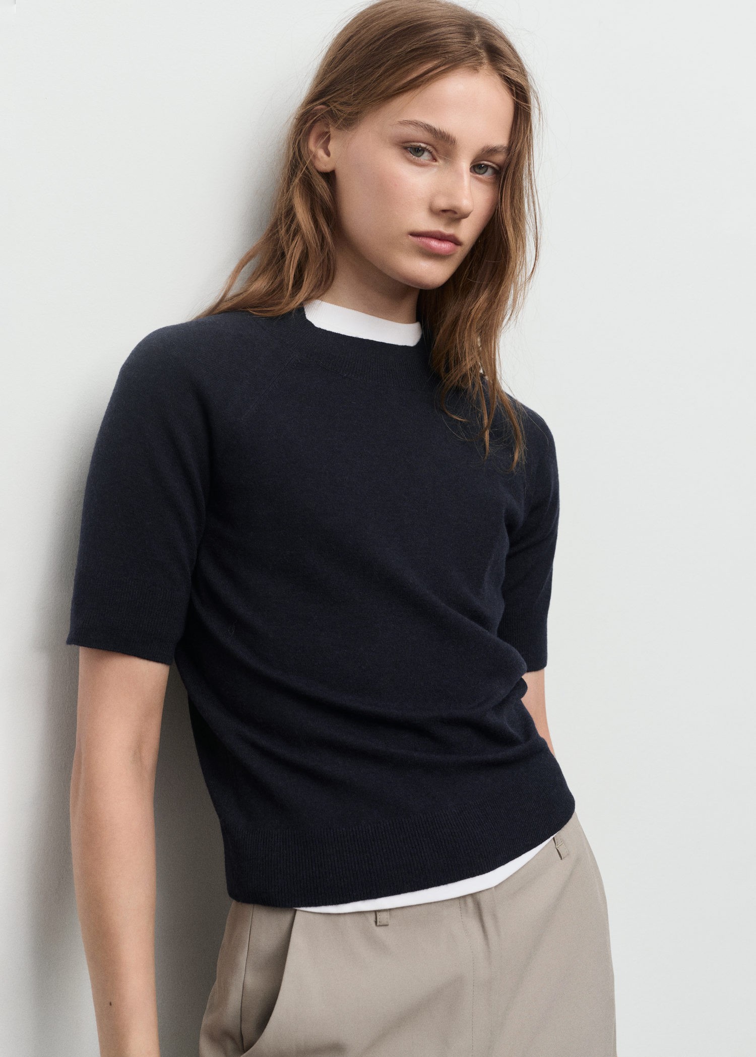 Shortsleeved Wool-blend Sweater