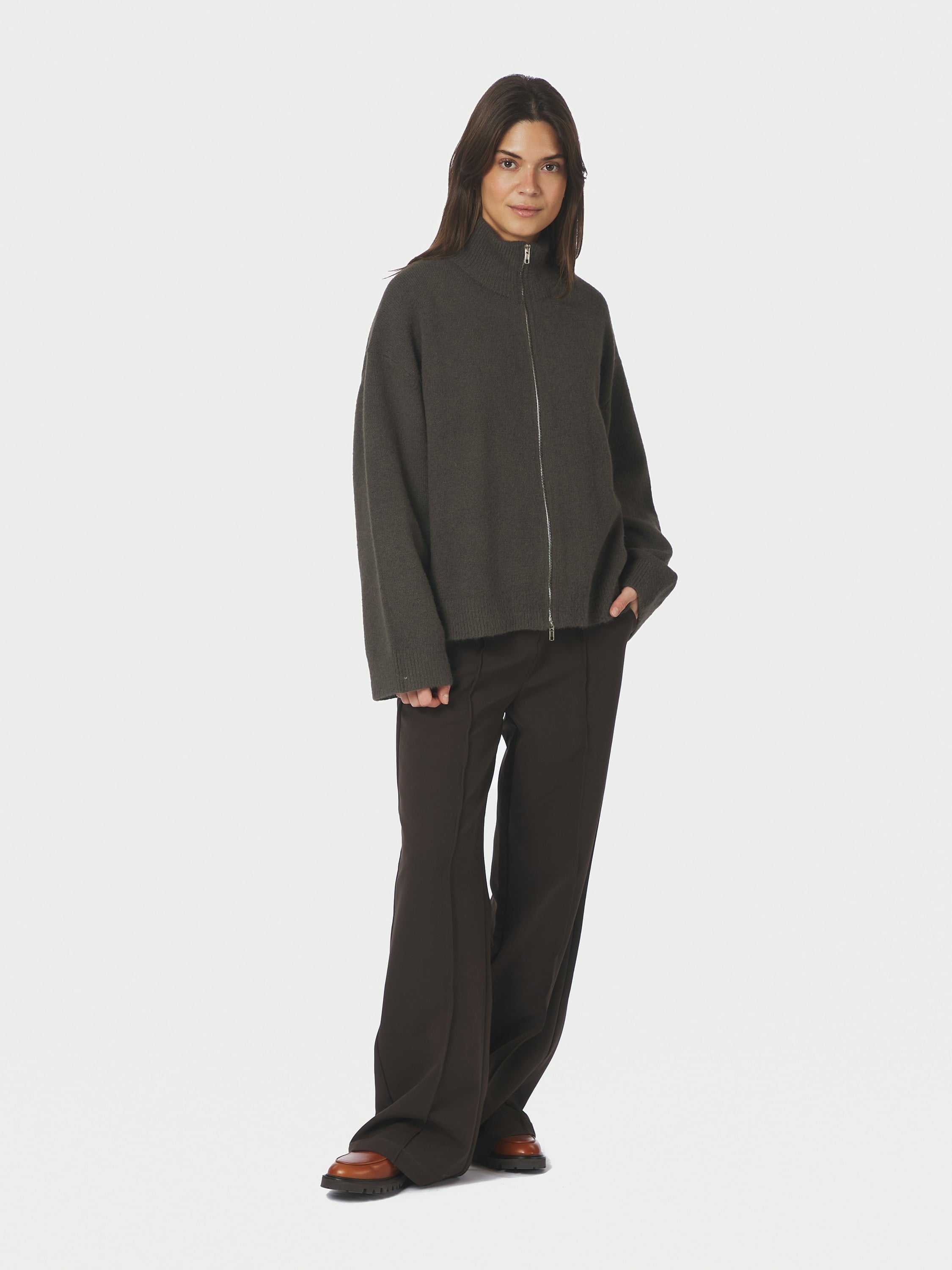Asley Zip Knit Cardigan