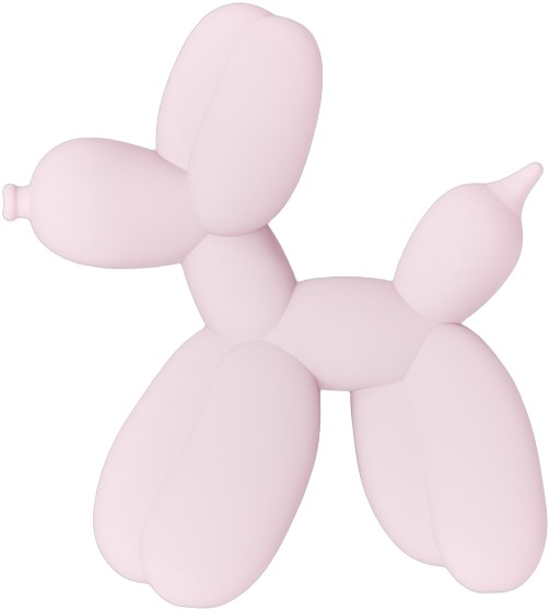 Silicone Sticker Pale Pink Balloon Dog