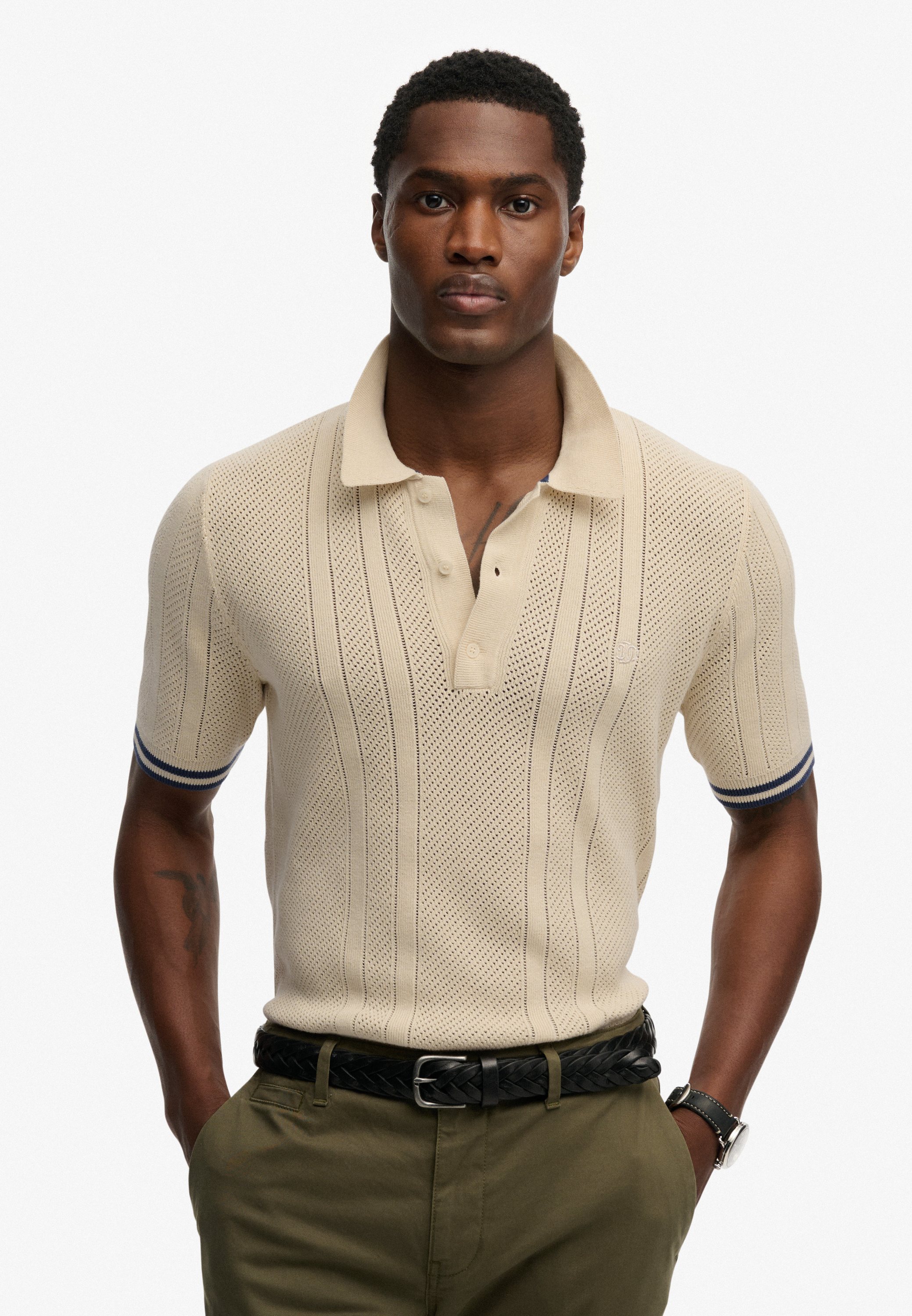 Knitted Texture S/S Polo