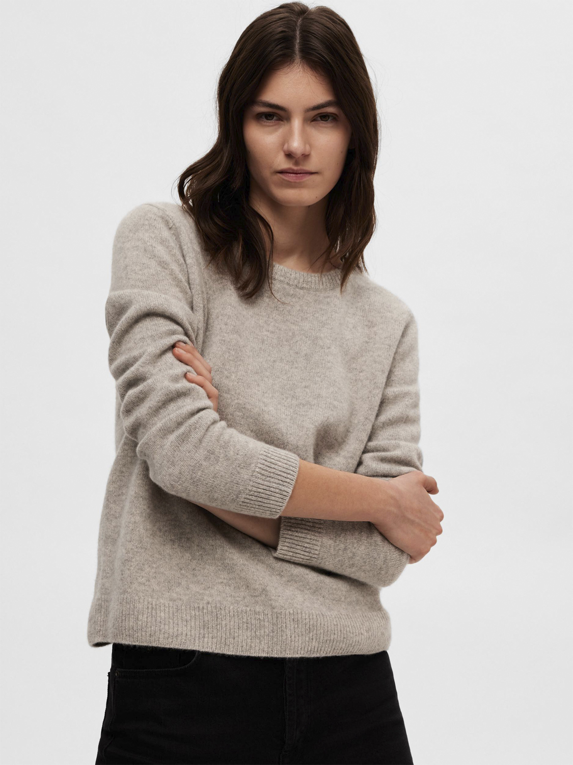 Slfmanila LS Knit Cashmere Oneck N
