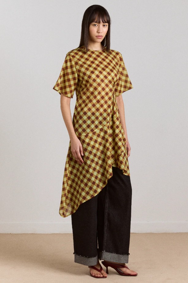 Harmony Midi Dress Choc AVO Gingham - Køb til DKK 475 - Spar 50%