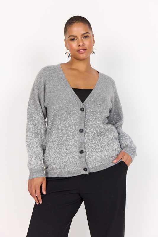 Curvy Wasylva 2 Cardigan Lys grå