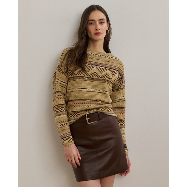 Geostriped Cotton-linen Sweater